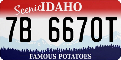ID license plate 7B6670T