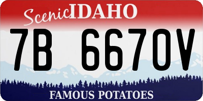 ID license plate 7B6670V