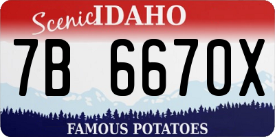 ID license plate 7B6670X