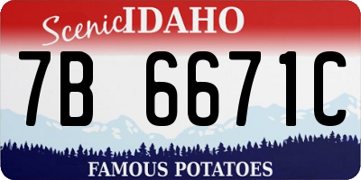 ID license plate 7B6671C