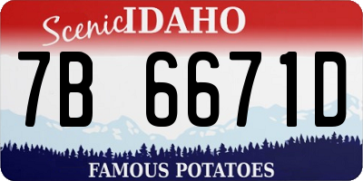 ID license plate 7B6671D