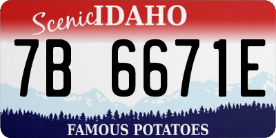ID license plate 7B6671E