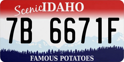 ID license plate 7B6671F