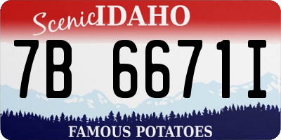 ID license plate 7B6671I