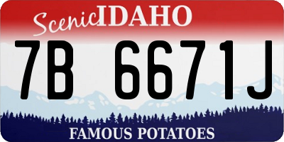 ID license plate 7B6671J