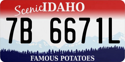 ID license plate 7B6671L