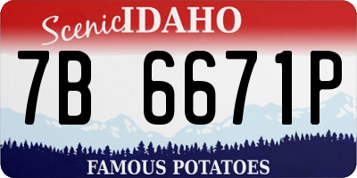ID license plate 7B6671P