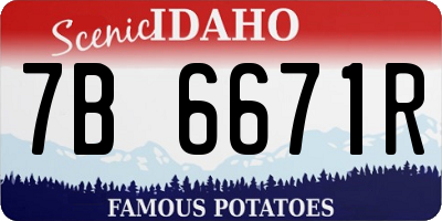ID license plate 7B6671R