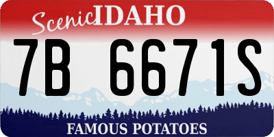 ID license plate 7B6671S
