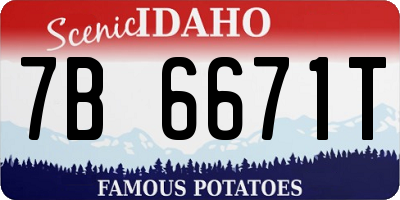 ID license plate 7B6671T