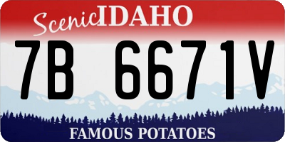 ID license plate 7B6671V