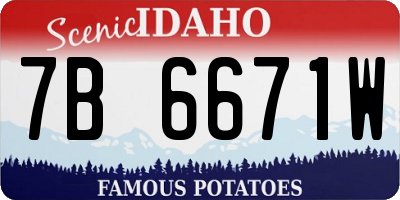 ID license plate 7B6671W