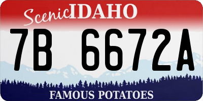 ID license plate 7B6672A