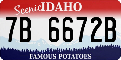 ID license plate 7B6672B
