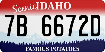 ID license plate 7B6672D