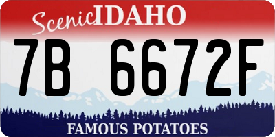 ID license plate 7B6672F