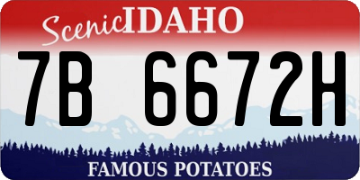 ID license plate 7B6672H