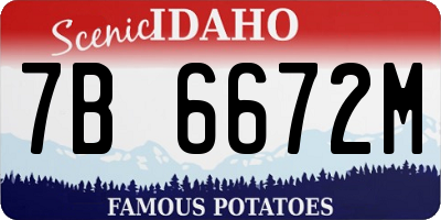 ID license plate 7B6672M