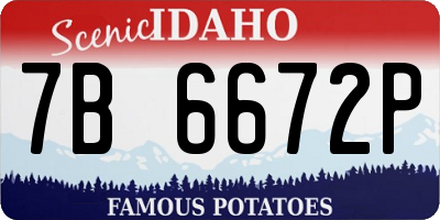 ID license plate 7B6672P