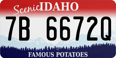 ID license plate 7B6672Q