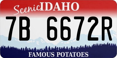 ID license plate 7B6672R