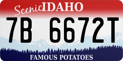 ID license plate 7B6672T