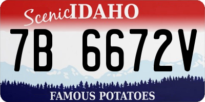 ID license plate 7B6672V