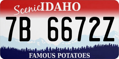 ID license plate 7B6672Z