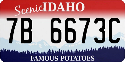 ID license plate 7B6673C