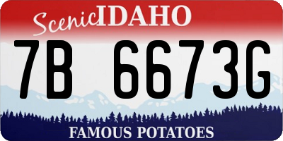 ID license plate 7B6673G