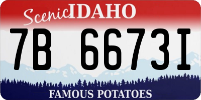 ID license plate 7B6673I
