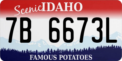ID license plate 7B6673L