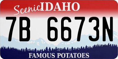 ID license plate 7B6673N