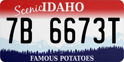 ID license plate 7B6673T