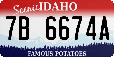 ID license plate 7B6674A