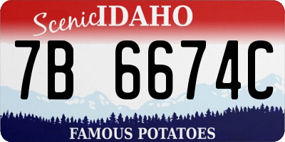 ID license plate 7B6674C