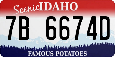 ID license plate 7B6674D