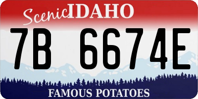 ID license plate 7B6674E