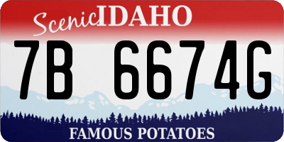 ID license plate 7B6674G