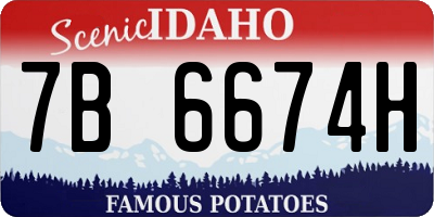 ID license plate 7B6674H