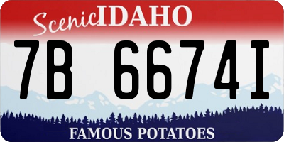 ID license plate 7B6674I