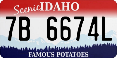 ID license plate 7B6674L