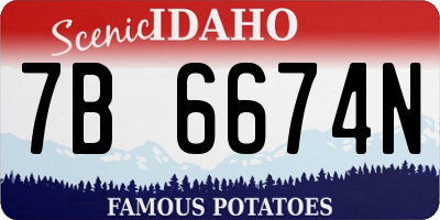 ID license plate 7B6674N