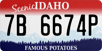 ID license plate 7B6674P