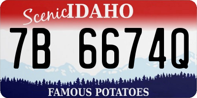 ID license plate 7B6674Q