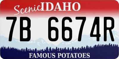ID license plate 7B6674R