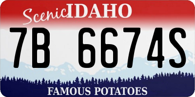 ID license plate 7B6674S
