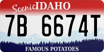 ID license plate 7B6674T