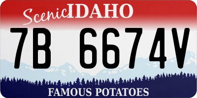 ID license plate 7B6674V