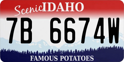 ID license plate 7B6674W